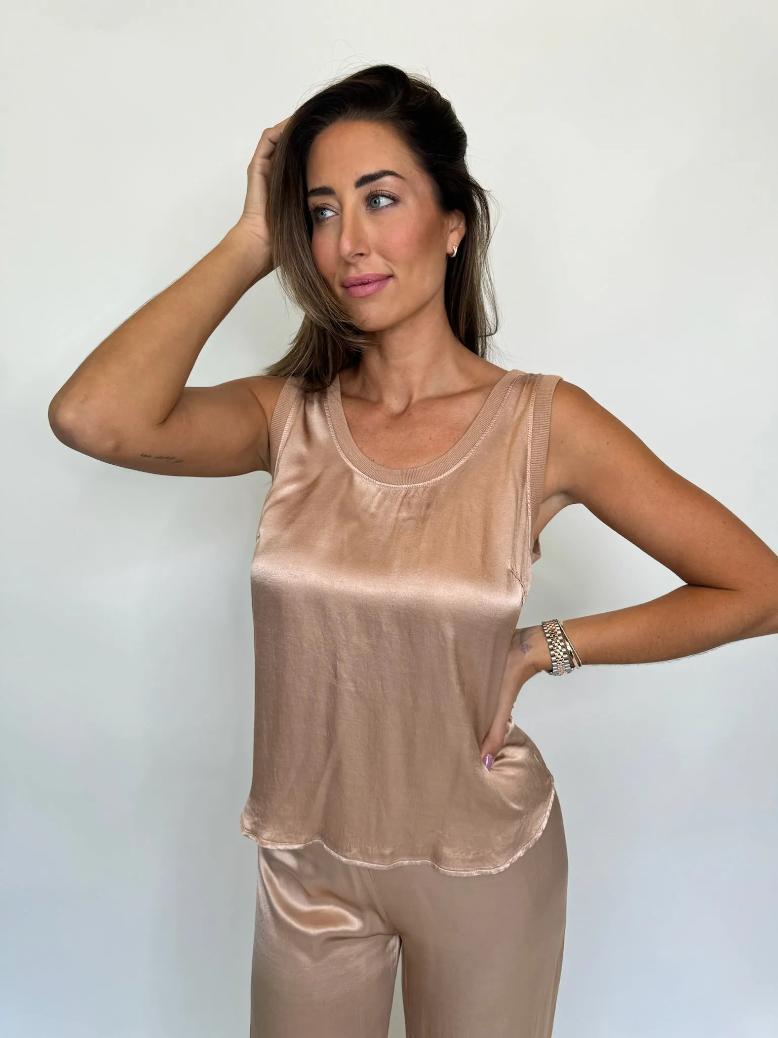 LA Made You Silky Tank Sand