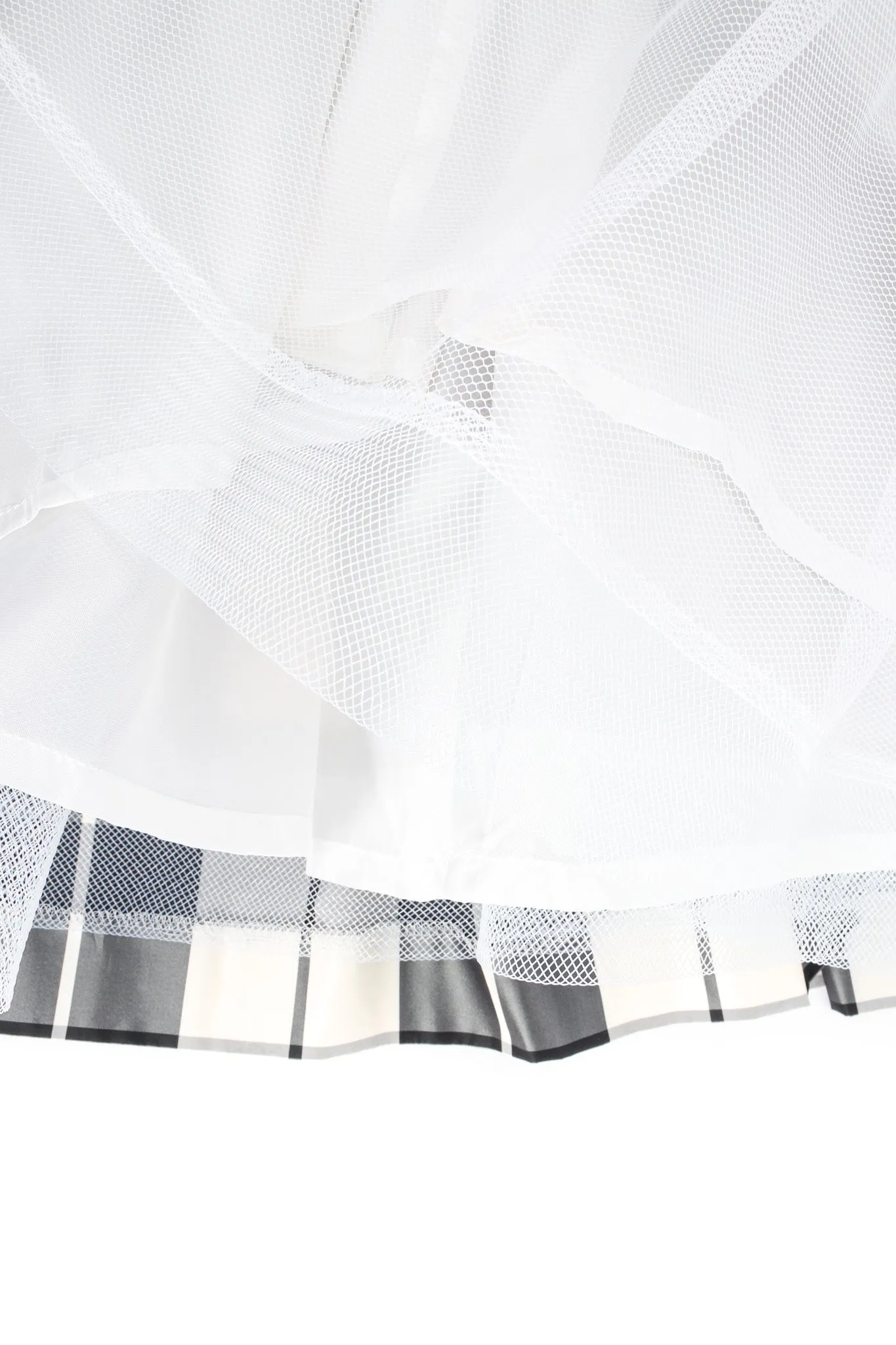 Lace Checker Silk Taffeta Dress