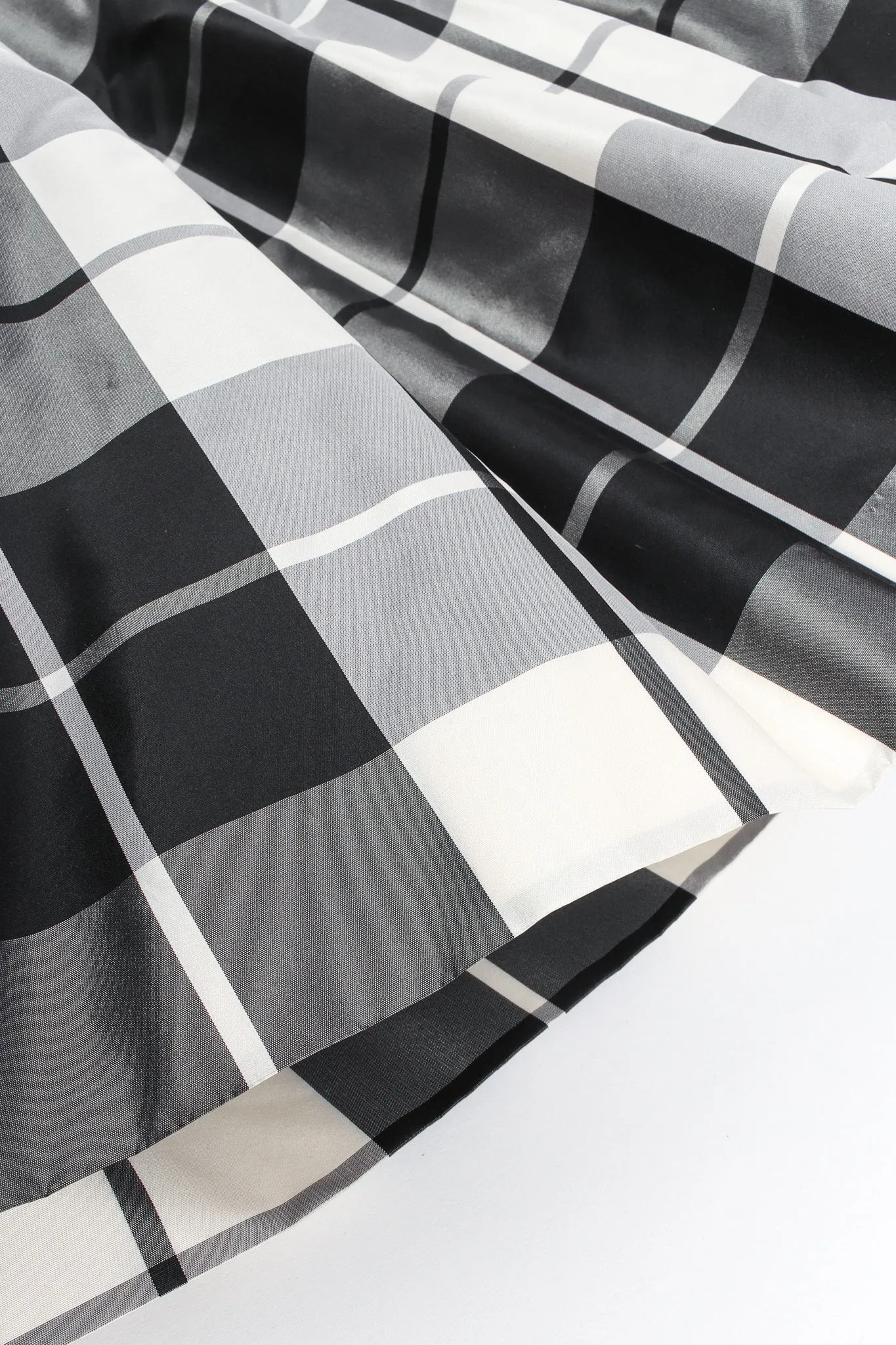 Lace Checker Silk Taffeta Dress