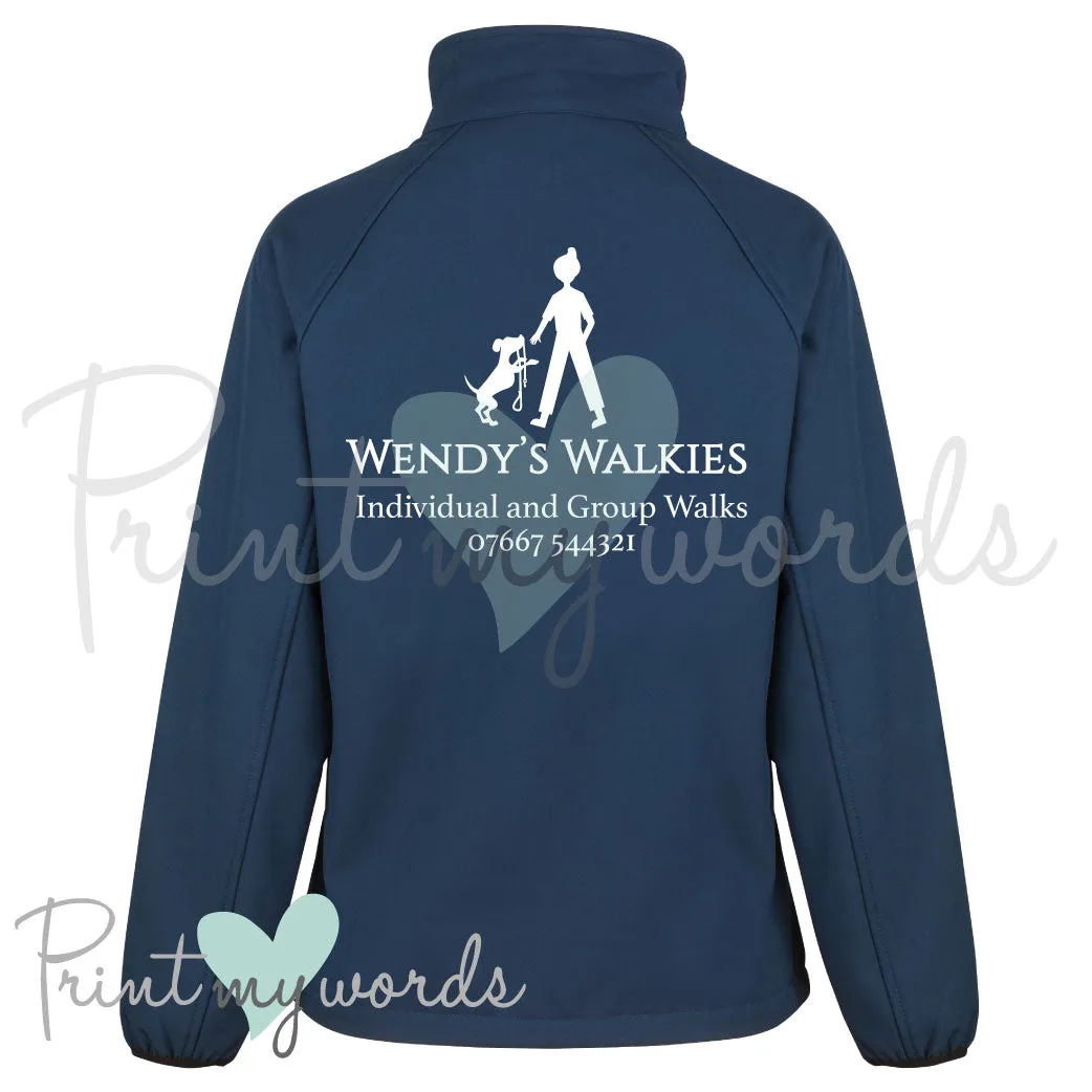 Ladies Personalised Softshell Jacket - Dog Walking Business