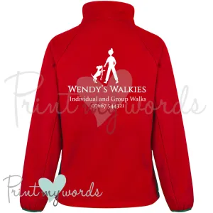 Ladies Personalised Softshell Jacket - Dog Walking Business