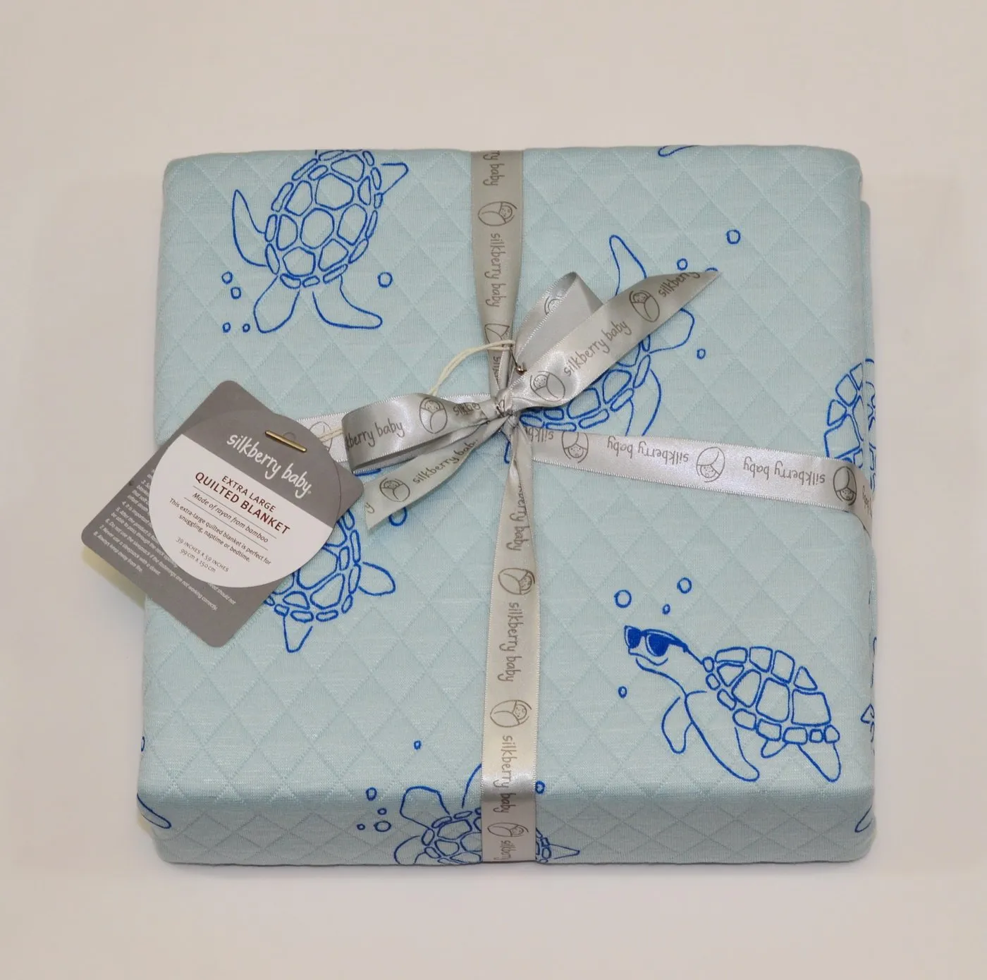 Large Bamboo Quilted Blanket (Sea Turtle Print)