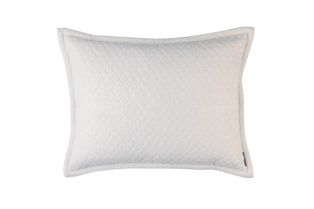 Laurie 1" Diamond Quilted Standard Pillow Ivory Basketweave 20X26
