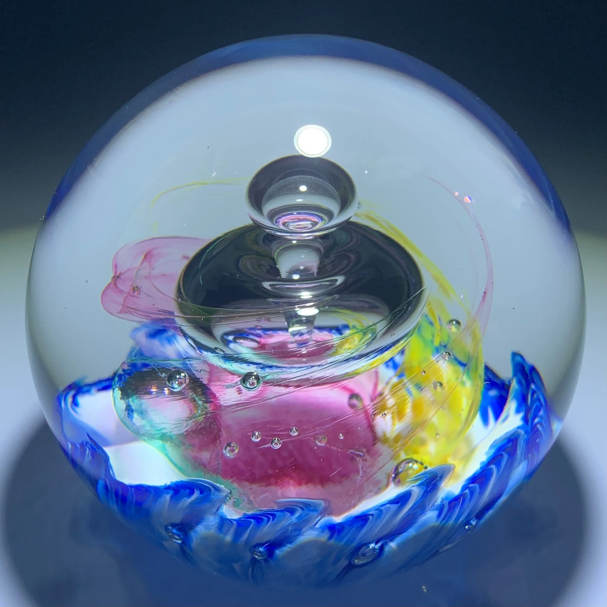 LE Selkirk Glass Scotland 2000 "Riviera" Abstract Limited Edition Glass Art Paperweight