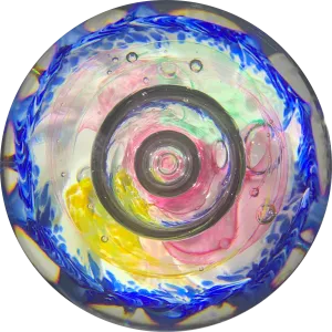 LE Selkirk Glass Scotland 2000 "Riviera" Abstract Limited Edition Glass Art Paperweight