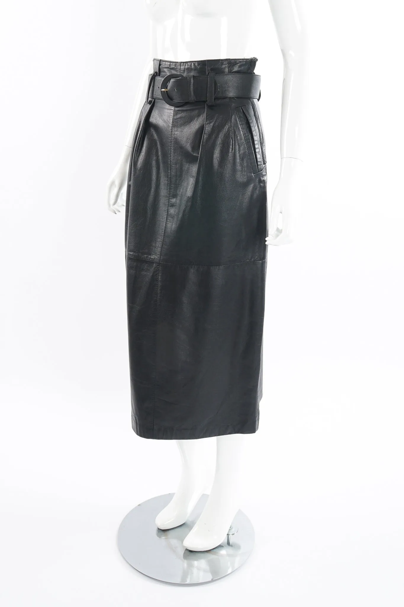 Leather Belted Skirt