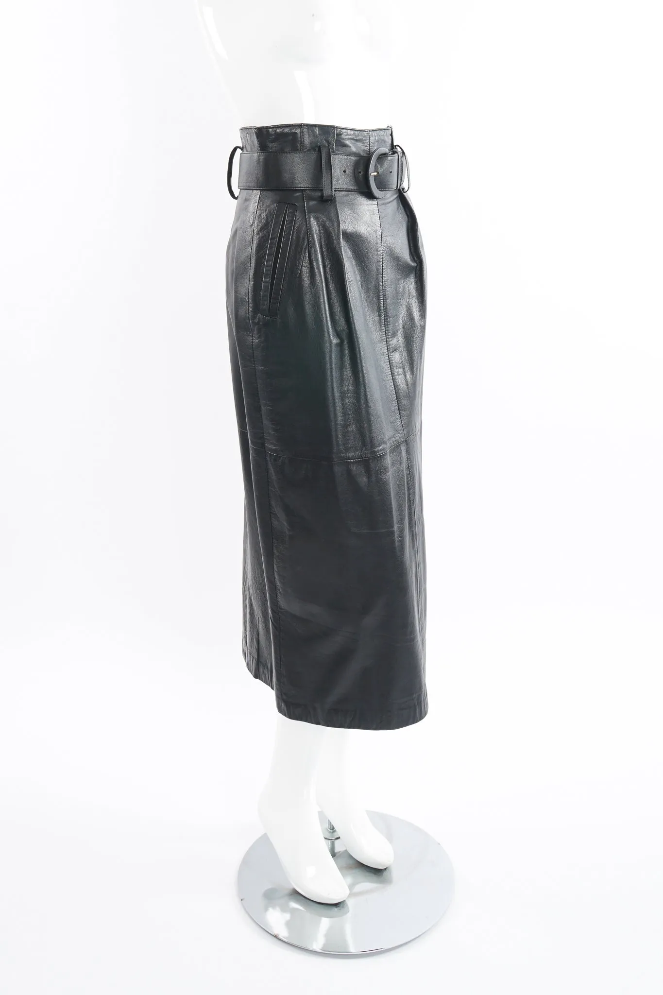 Leather Belted Skirt