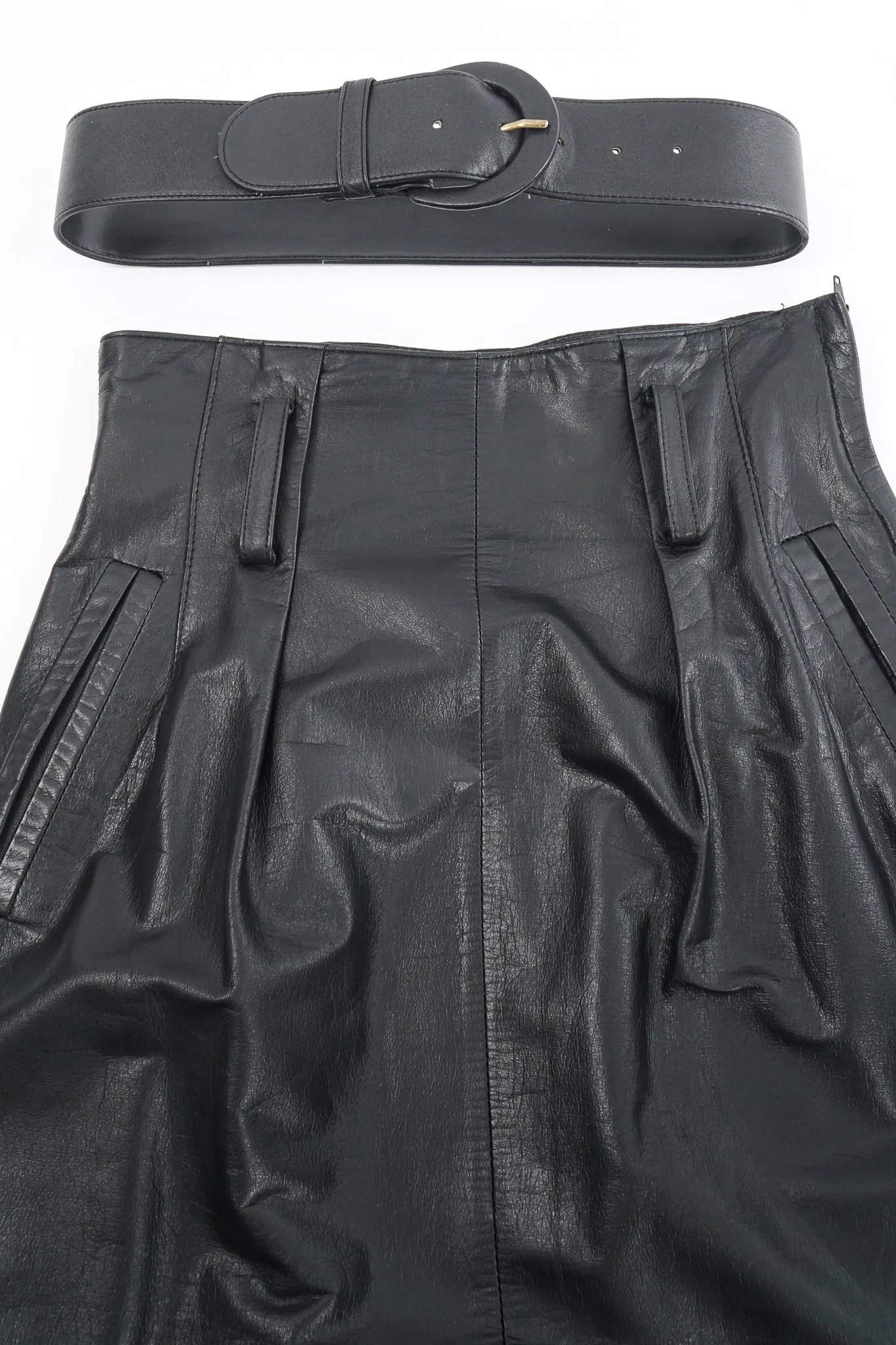 Leather Belted Skirt