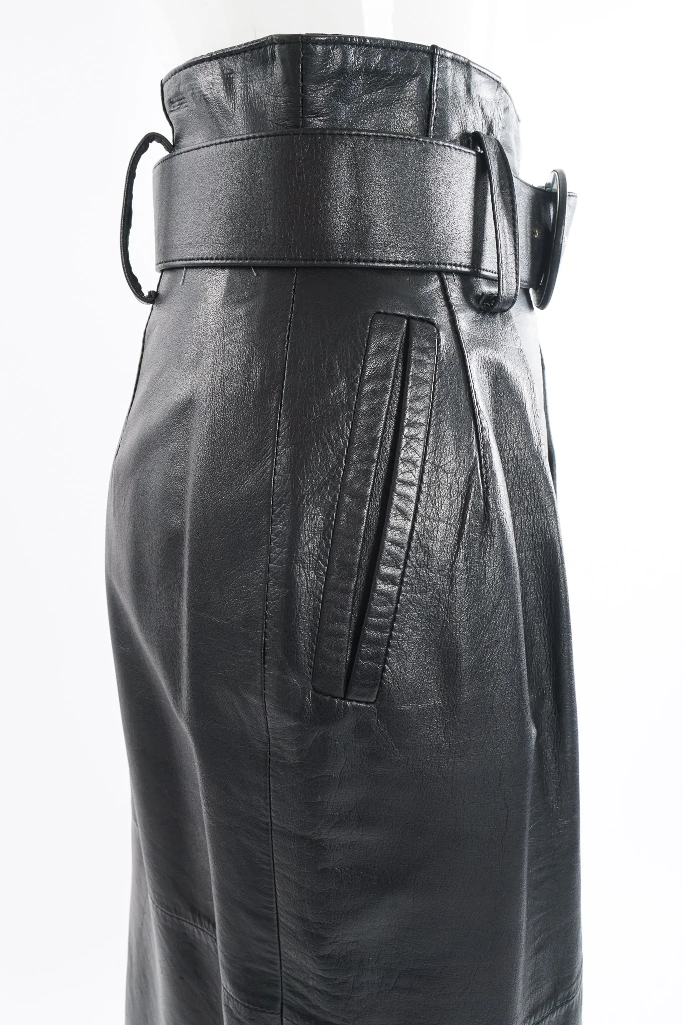 Leather Belted Skirt