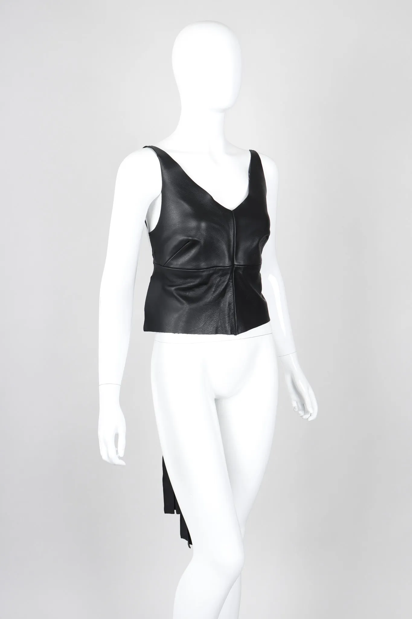 Leather Tie-Back Camisole
