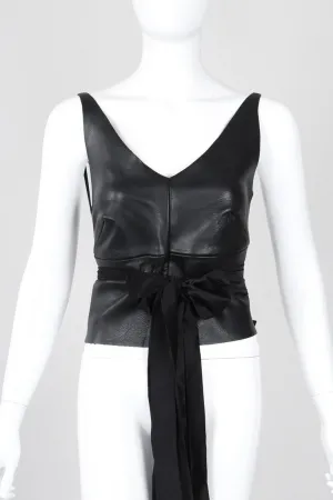 Leather Tie-Back Camisole