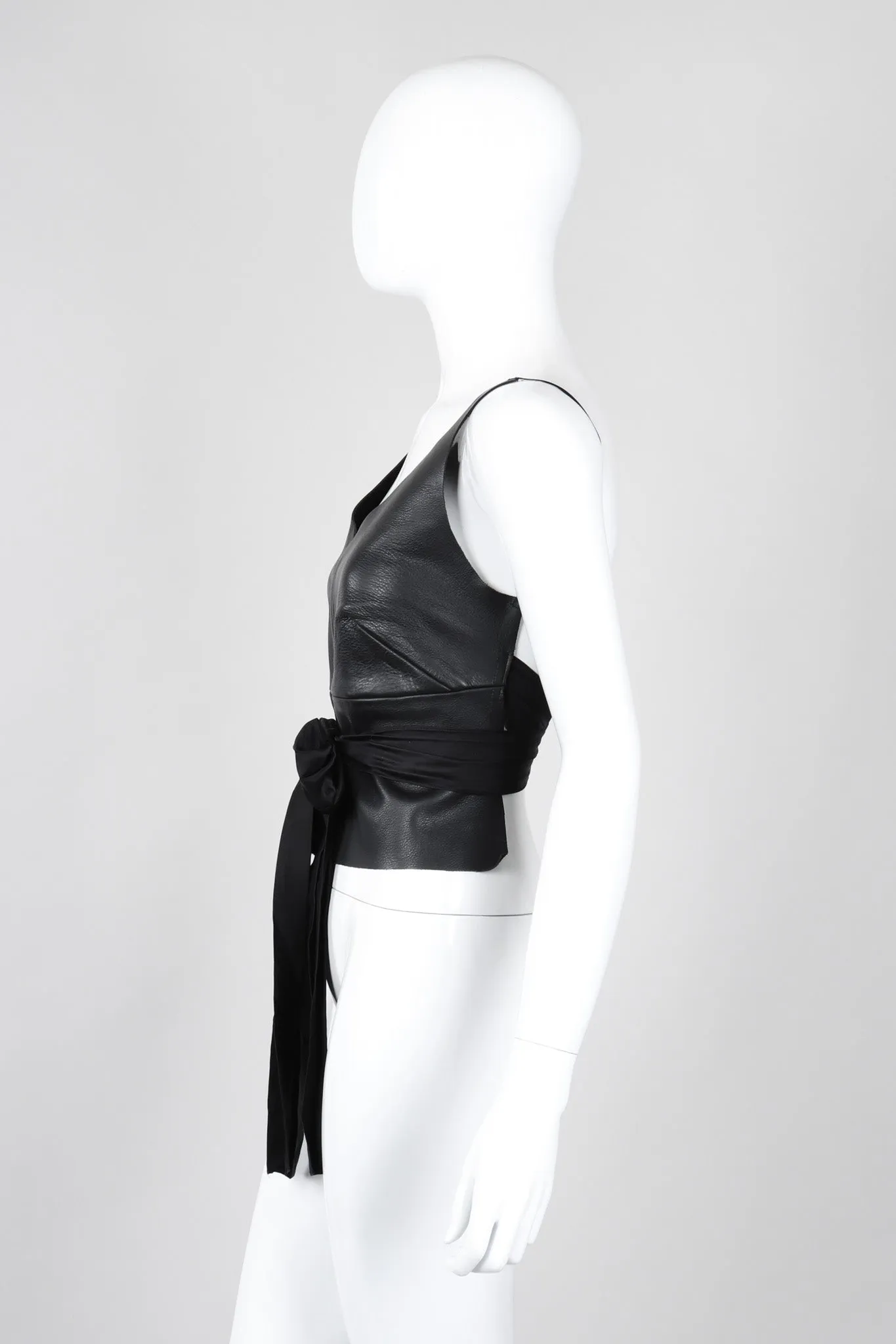 Leather Tie-Back Camisole