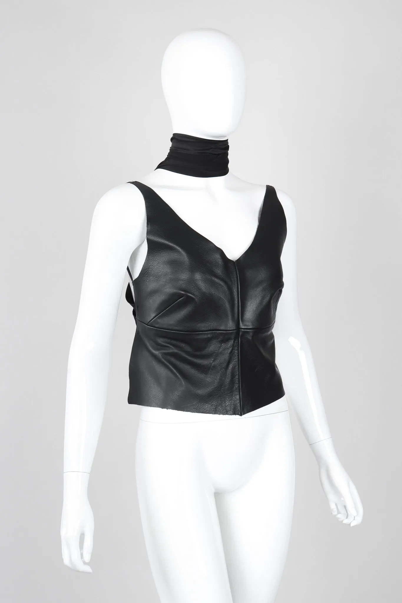 Leather Tie-Back Camisole