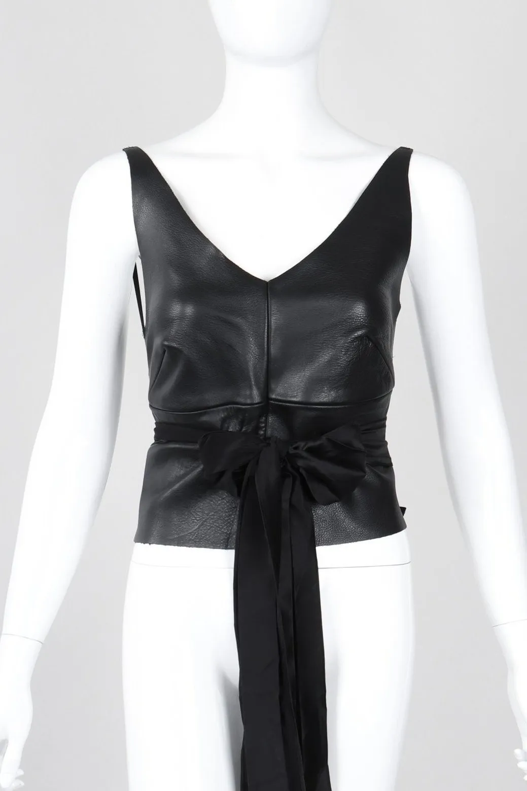 Leather Tie-Back Camisole