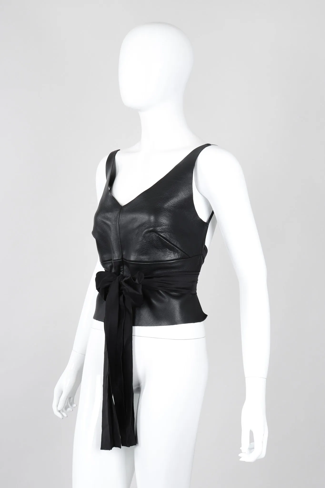 Leather Tie-Back Camisole