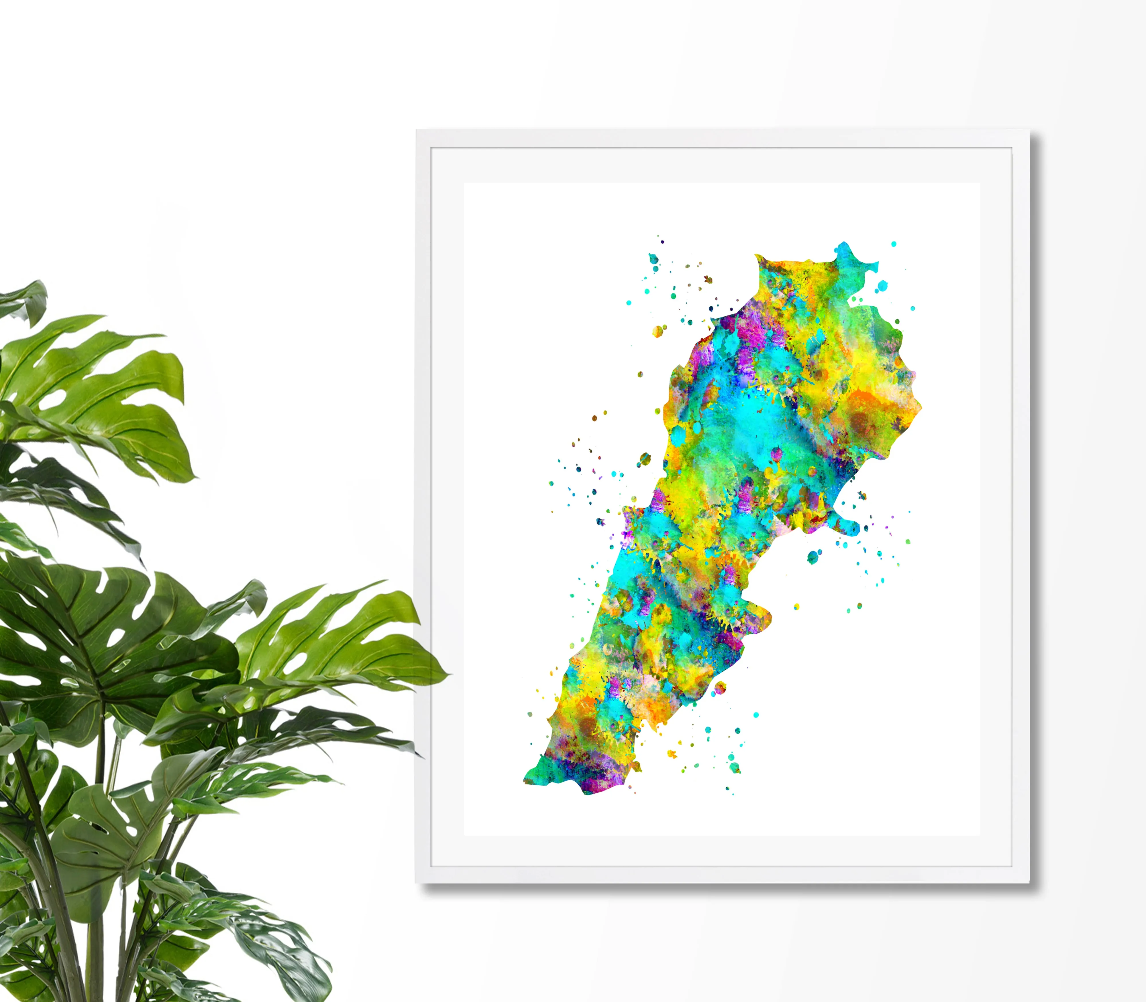 Lebanon Map Art Print - Unframed