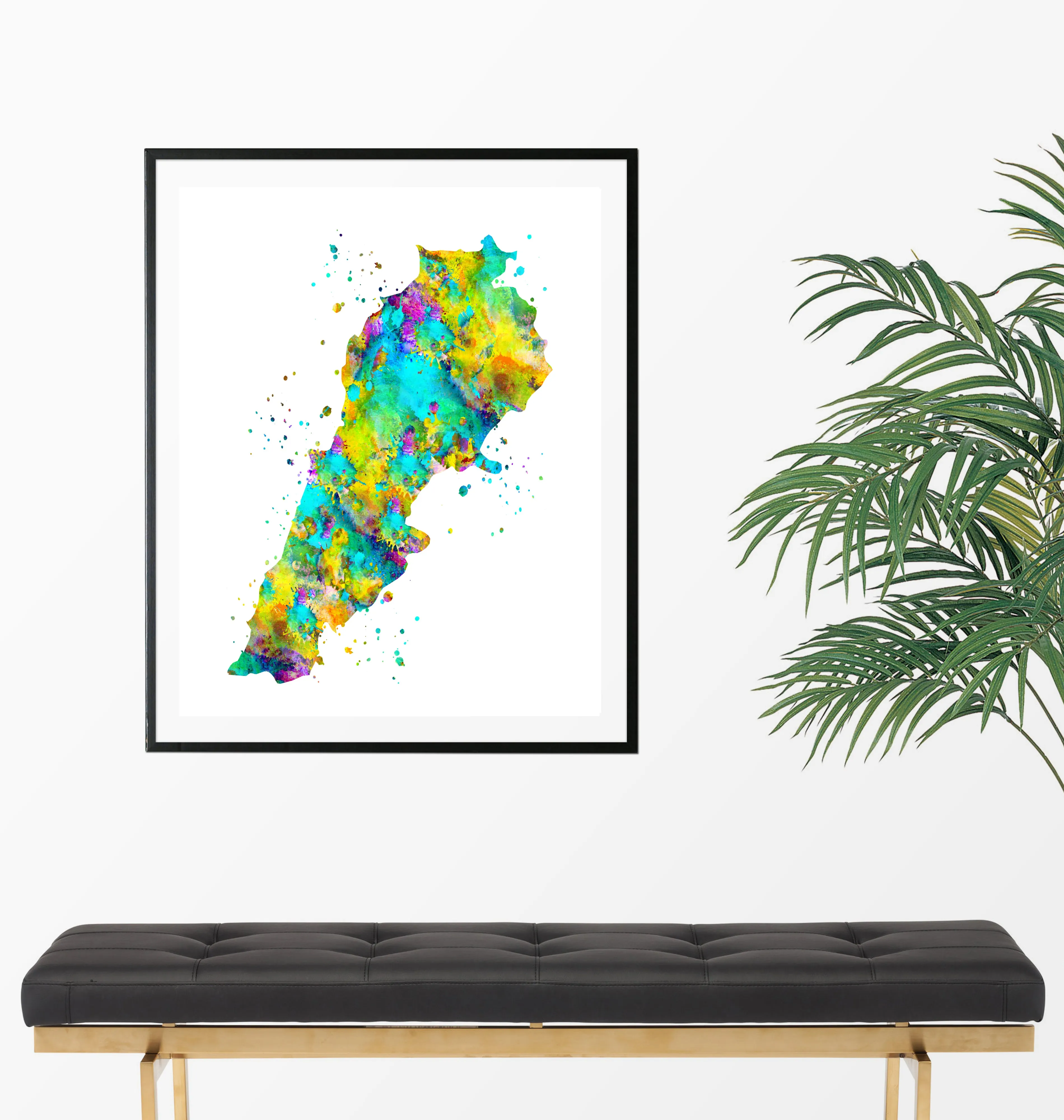 Lebanon Map Art Print - Unframed