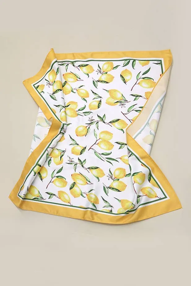 LEMON SILKY FEEL BANDANA SCARF
