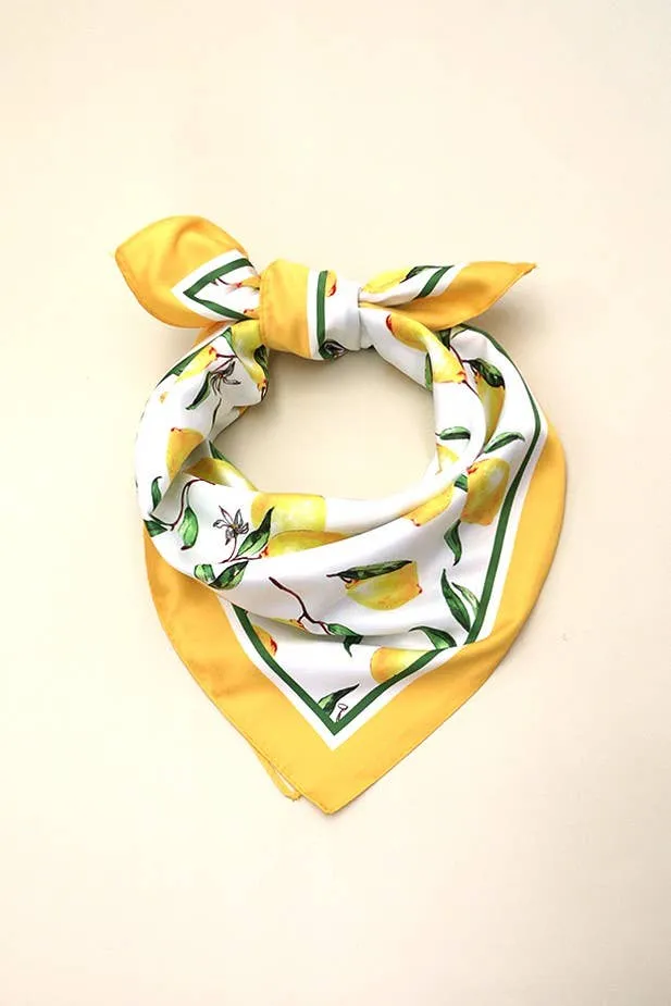 LEMON SILKY FEEL BANDANA SCARF