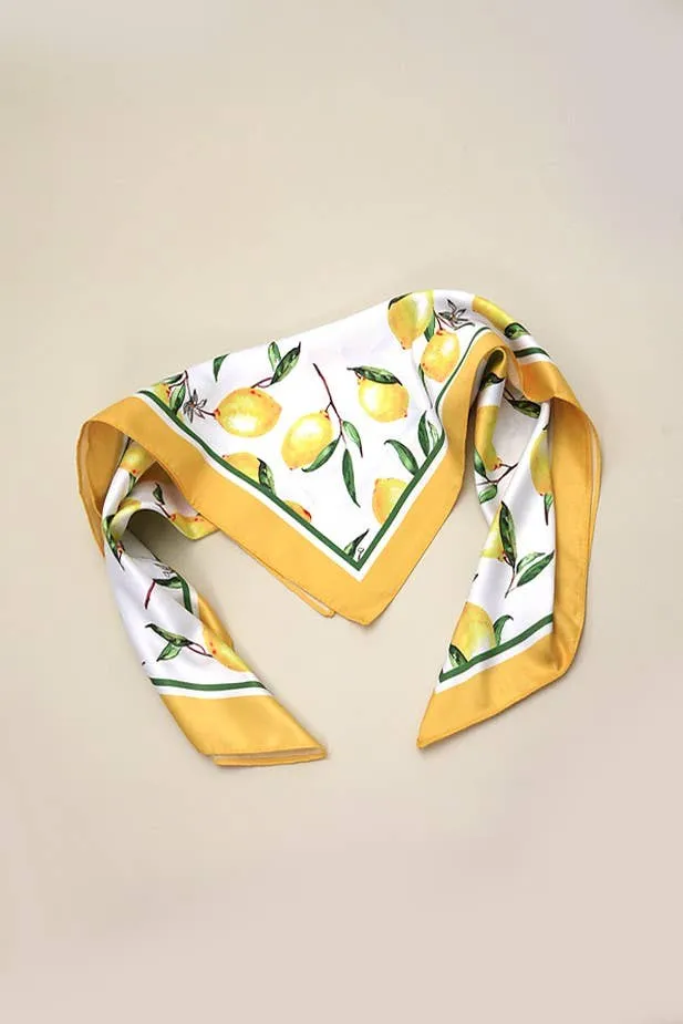 LEMON SILKY FEEL BANDANA SCARF