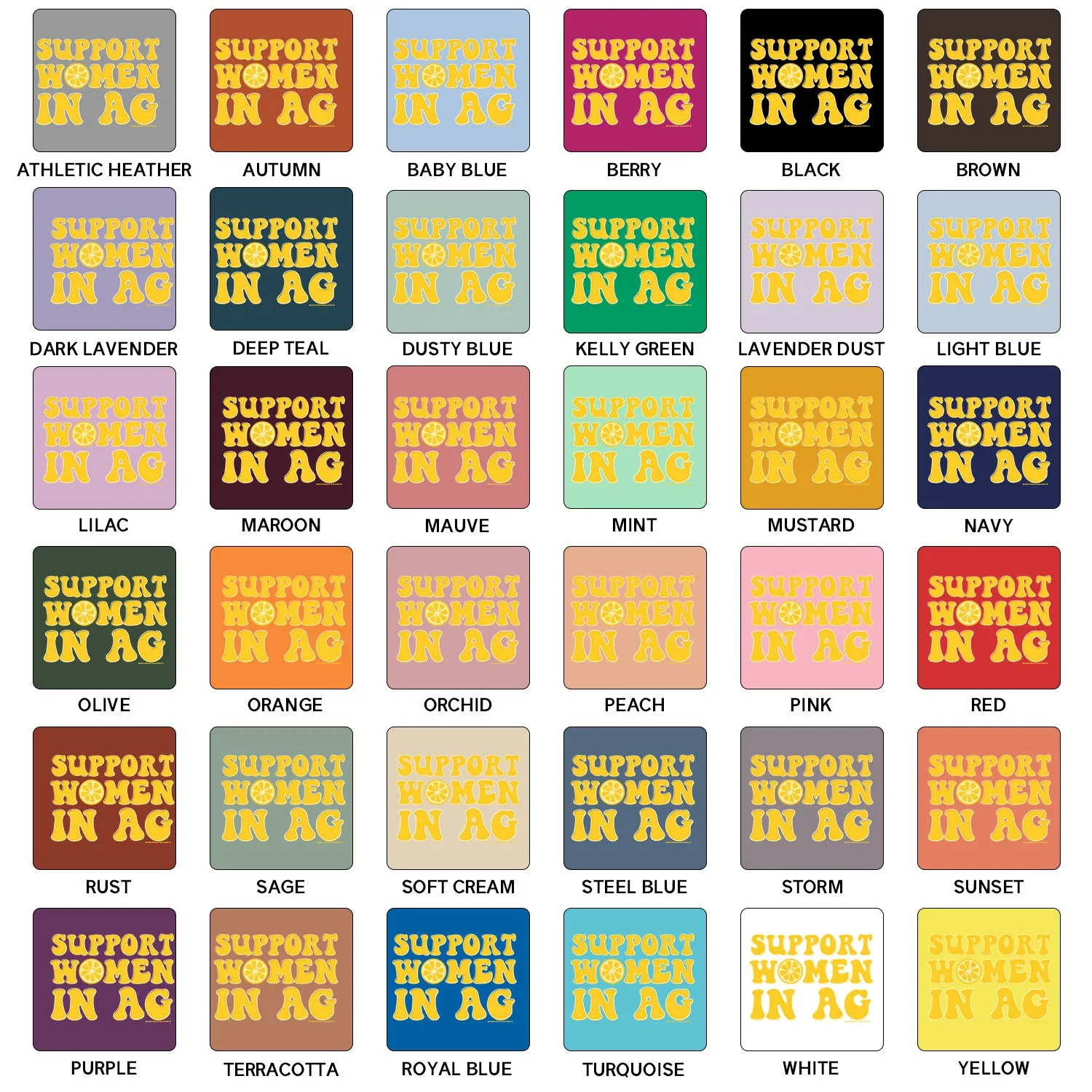 Lemon Support Women In Ag T-Shirt (XS-4XL) - Multiple Colors!