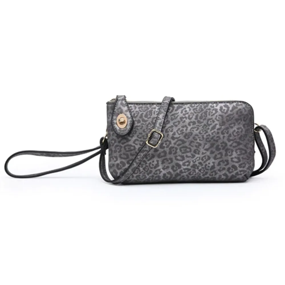 Leopard Print Clutch Monogrammed Vegan Leather Clutch with Twist Lock Crossbody Purse Bridesmaid Gift - Black and Gold