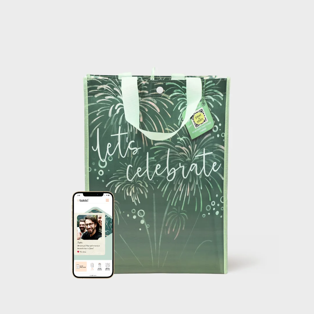 Let's Celebrate | Large | Reusable Gift Bag   QR Greeting Card
