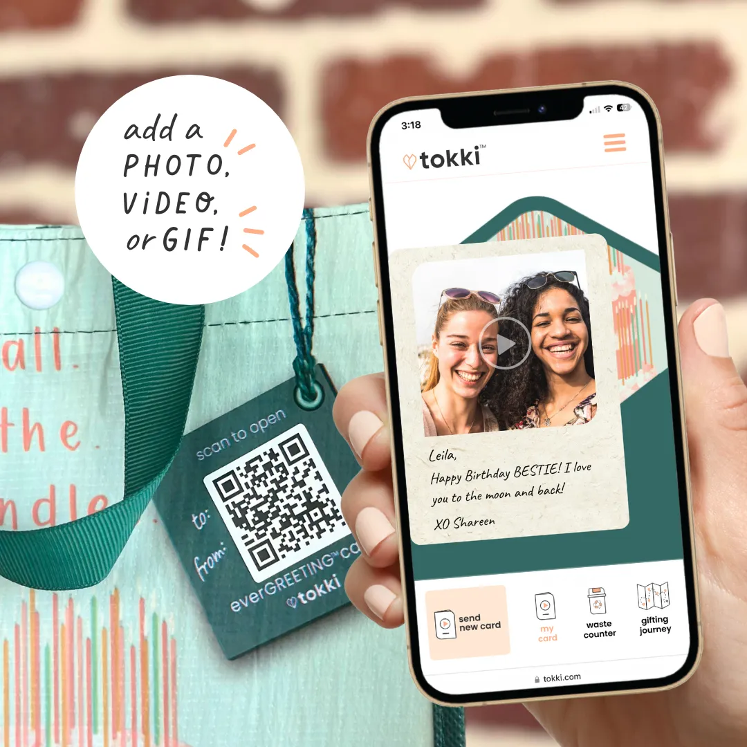 Let's Celebrate | Large | Reusable Gift Bag   QR Greeting Card