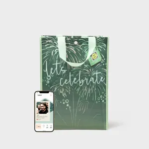 Let's Celebrate | Large | Reusable Gift Bag   QR Greeting Card
