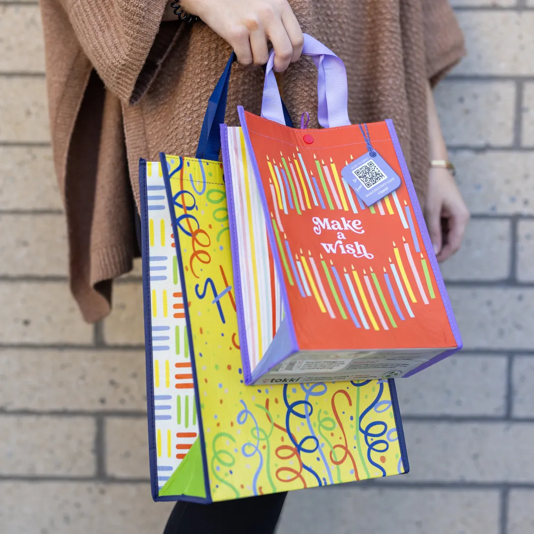 Let's Celebrate | Large | Reusable Gift Bag   QR Greeting Card