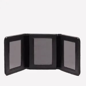 LIFESTYLE SMALL LEATHER BOUND TRIPLE PHOTO FRAME - BLACK