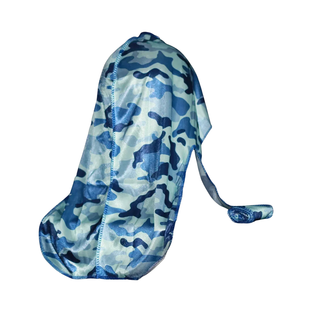 Light Blue Camo Silky Durag