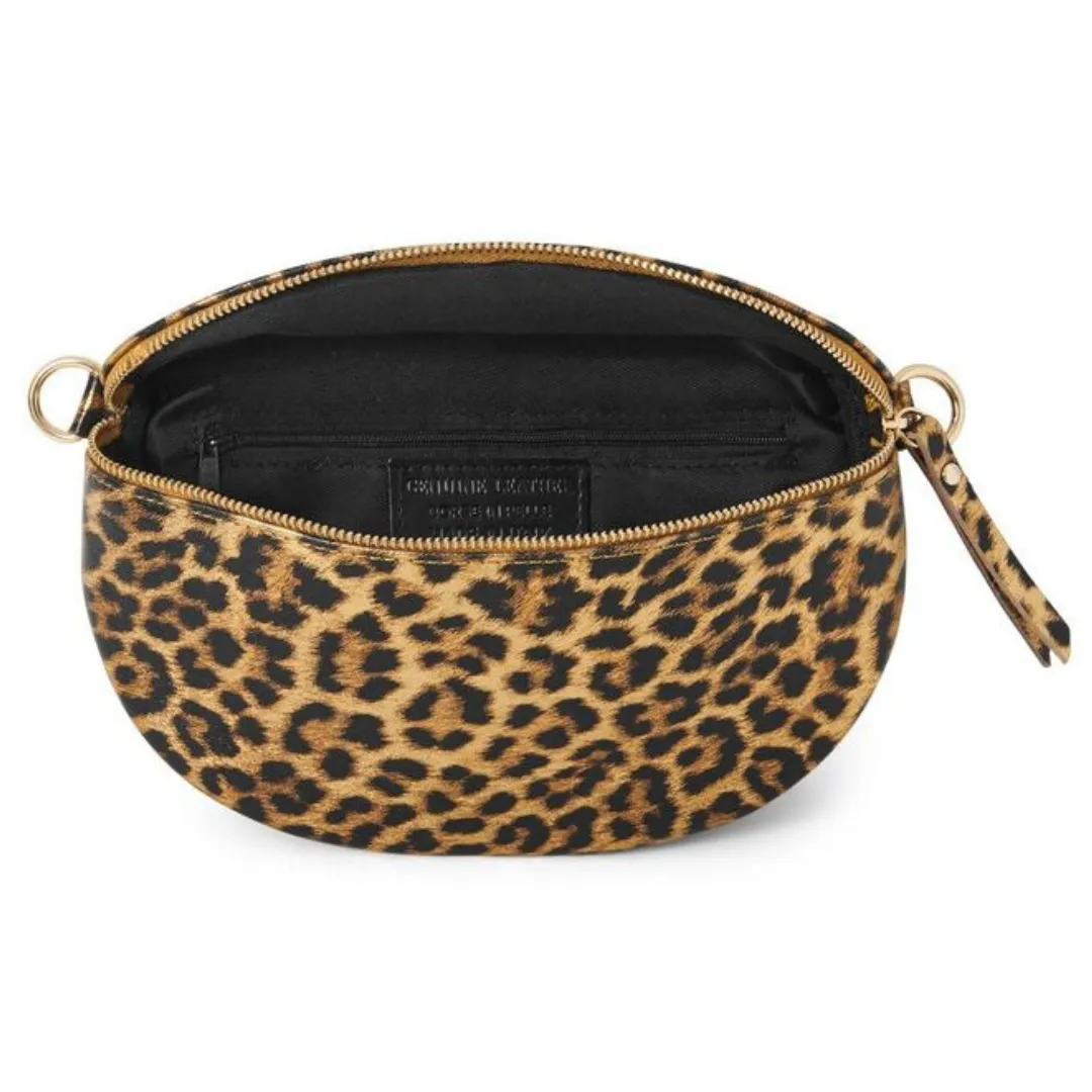 Light Taupe Leopard LARGE Leather Bum Bag