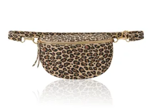 Light Taupe Leopard LARGE Leather Bum Bag