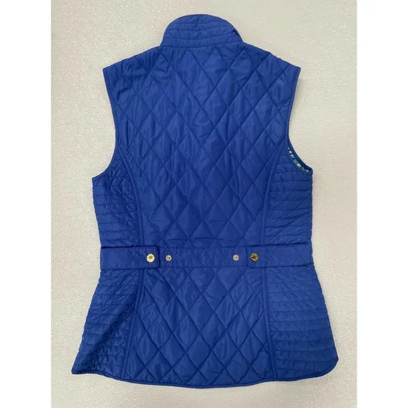 Lilly Pulitzer Blake Quilted Vest Insulated Iris Blue Sea Blue Lilly's Lagoon