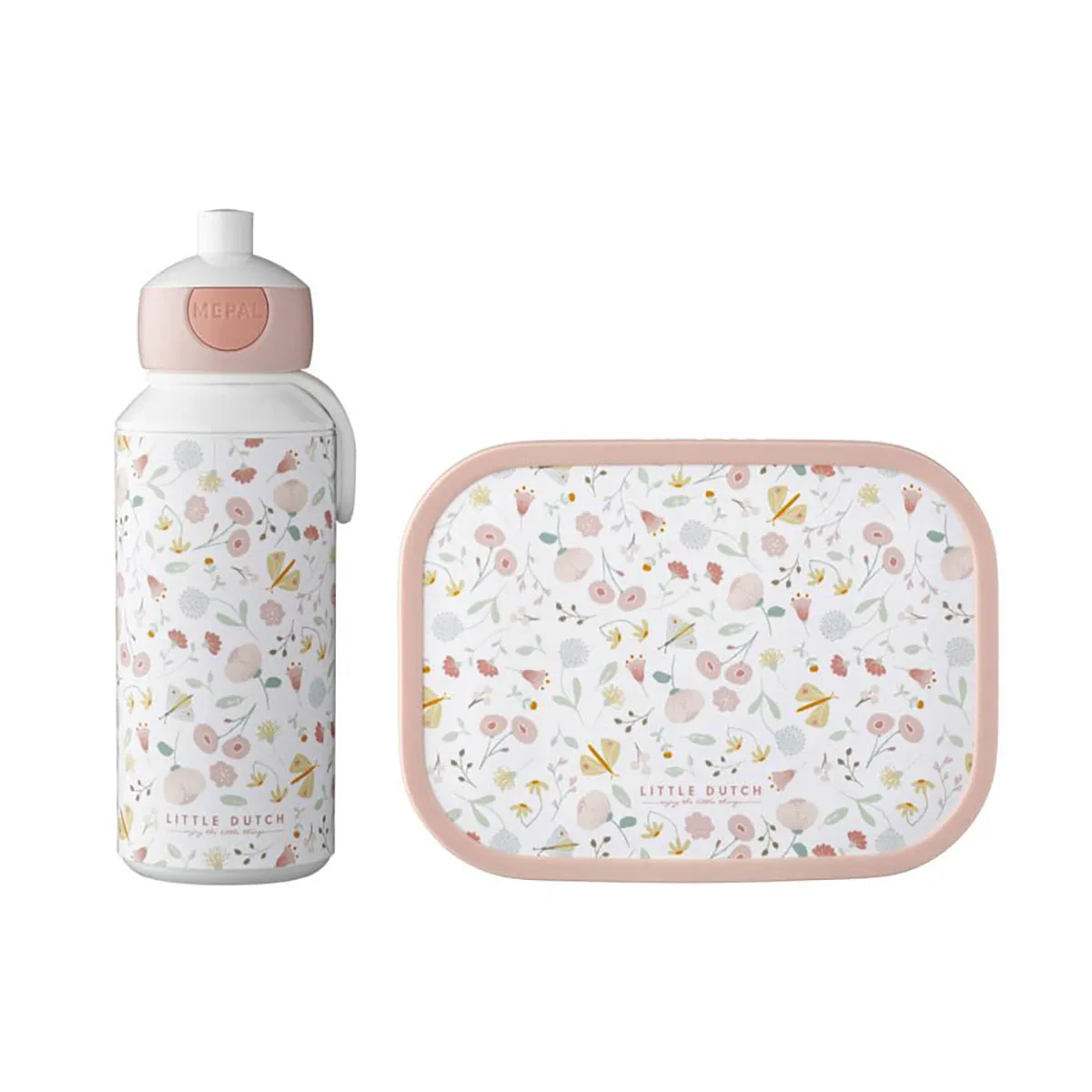 Little Dutch Mepal Pop-Up Water Bottle - Flowers & Butterflies