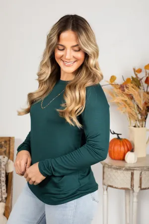 Long Sleeve Solid Terry Knit Top
