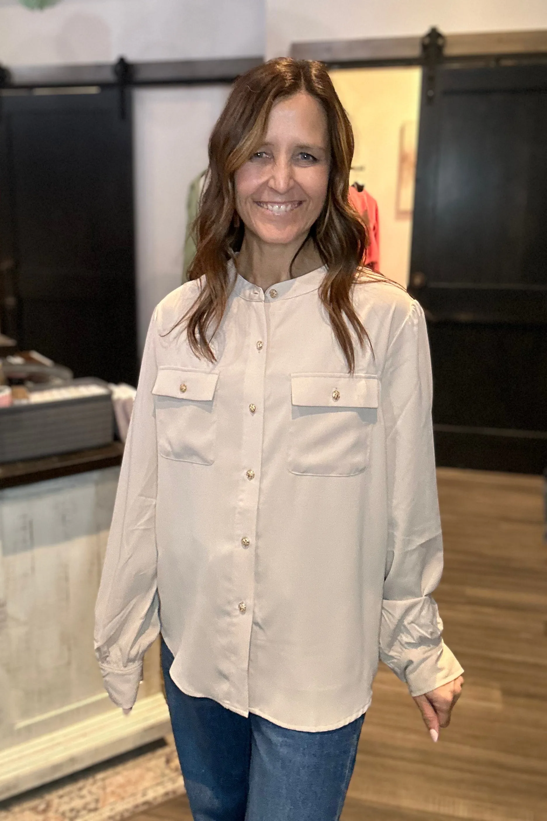 Loni Silky Button Up