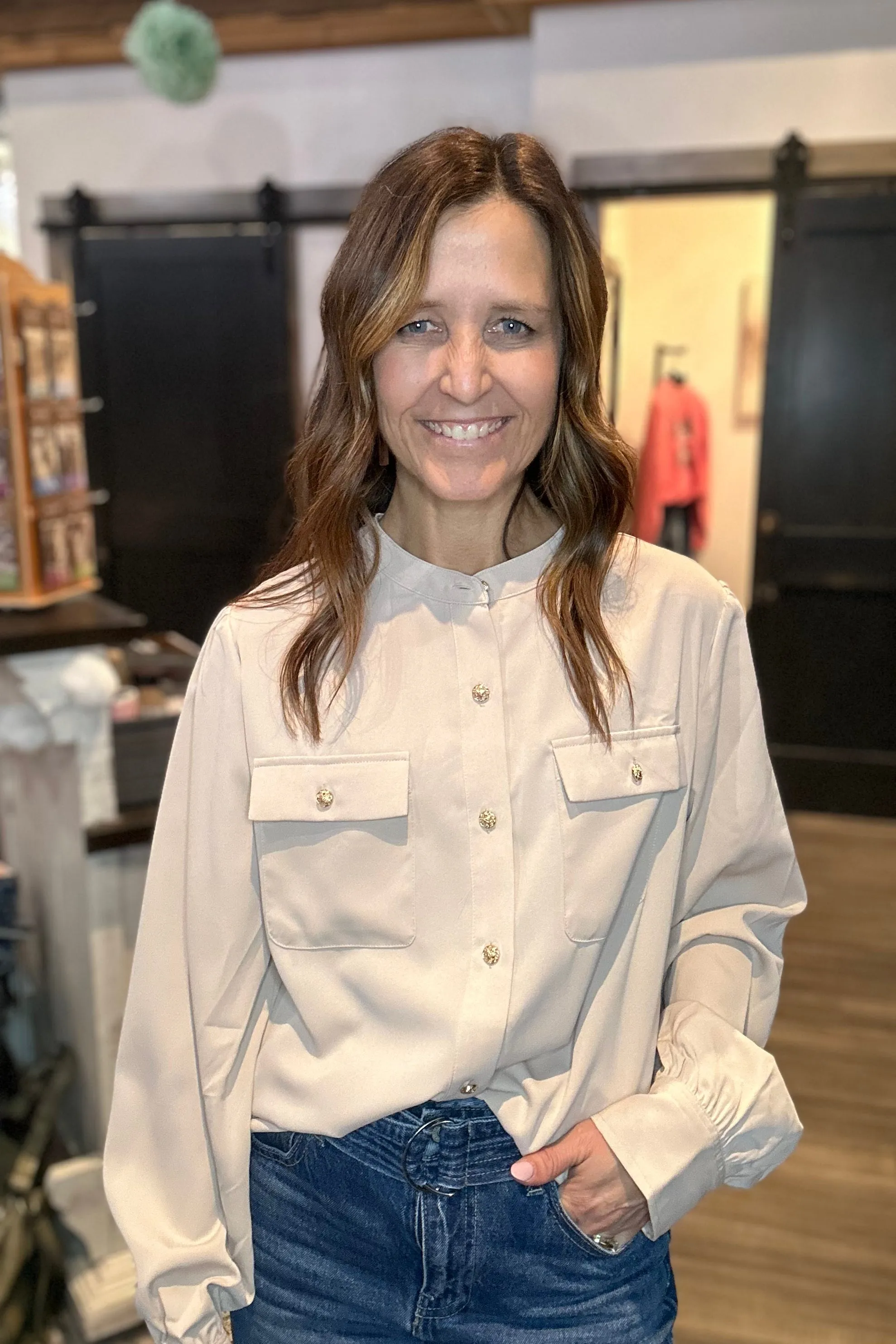 Loni Silky Button Up