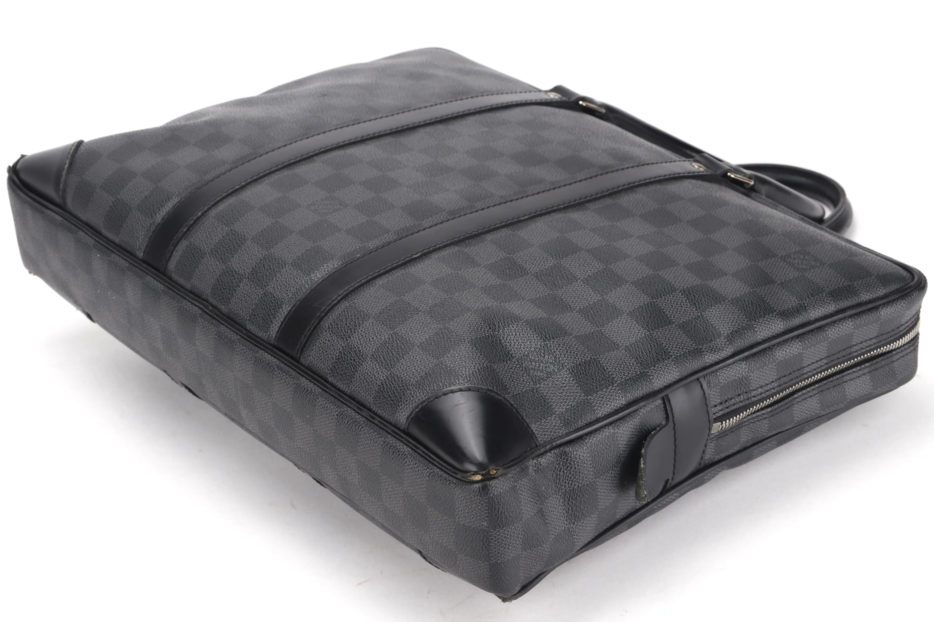 LOUIS VUITTON N41123 VOYAGE DOCUMENT BAG (BA2130) DAMIER GRAPHITE, WITH DUST COVER