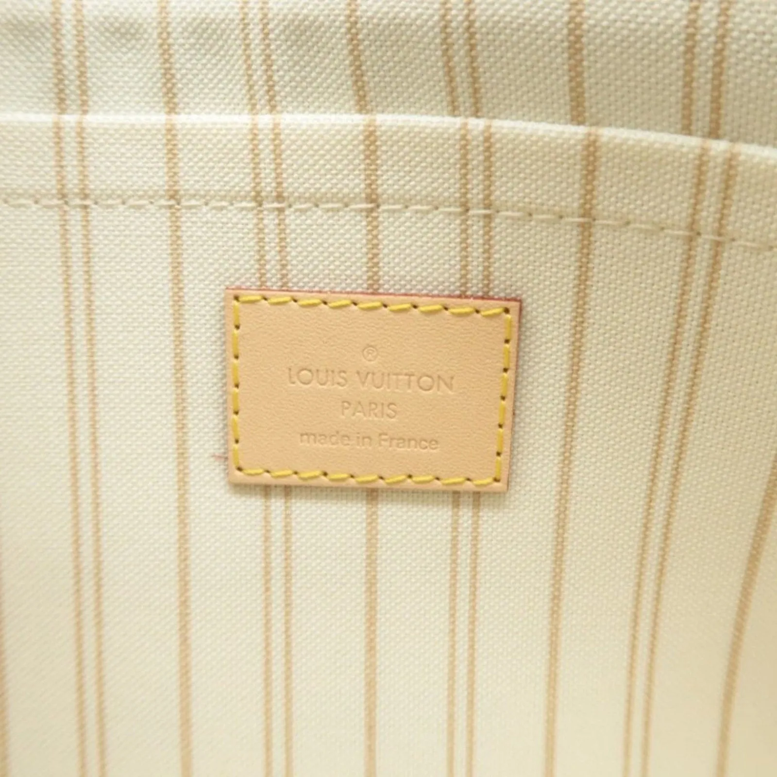 Louis Vuitton Neverfull Pouch White Damier Azur Canvas Clutch Bag