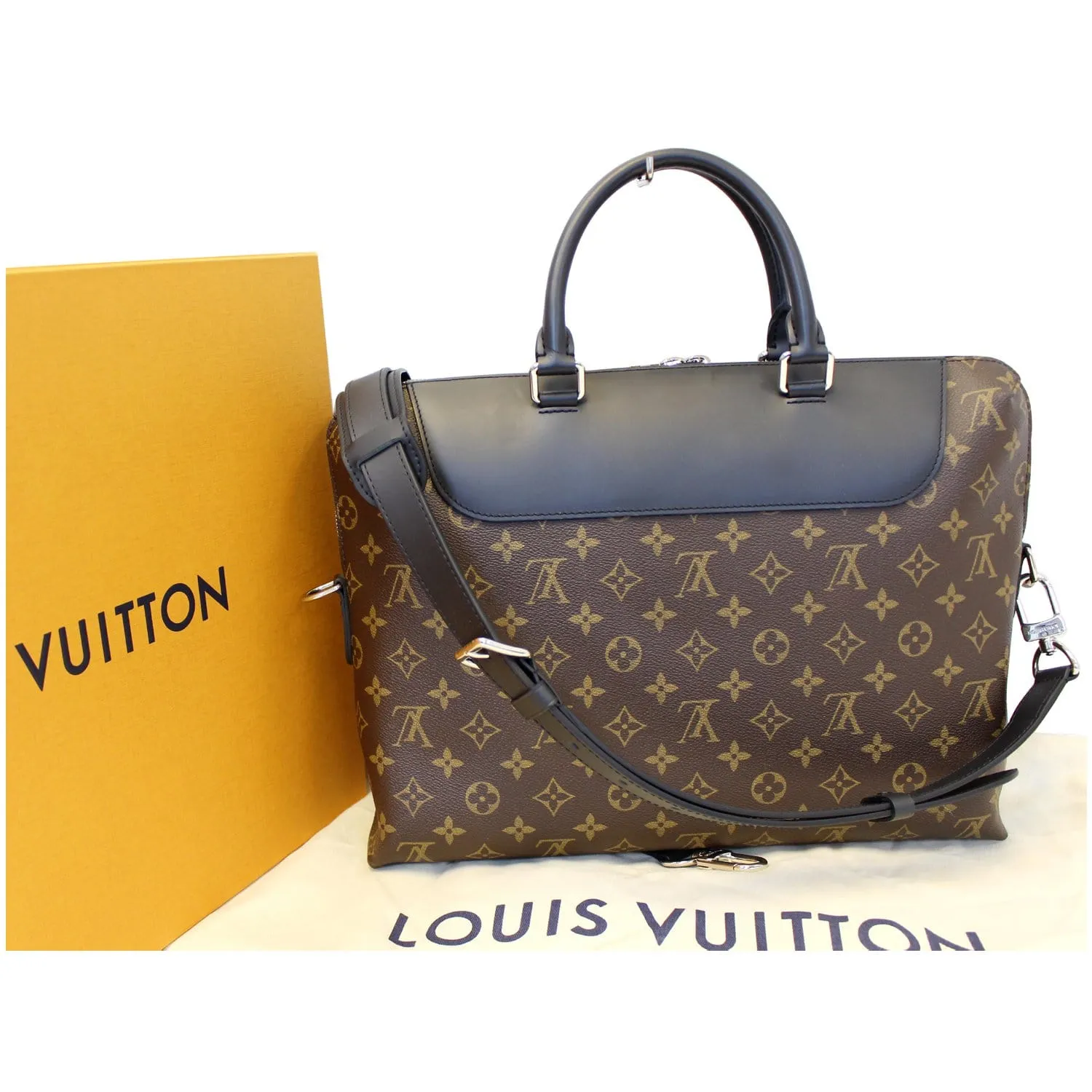 LOUIS VUITTON Porte-Documents Jour Monogram Macassar Briefcase Bag