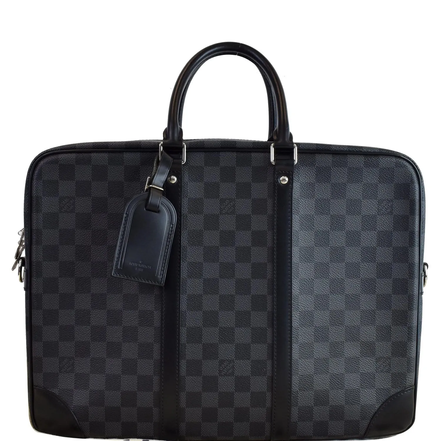 LOUIS VUITTON Porte Documents Voyage GM Damier Graphite Briefcase Bag Black