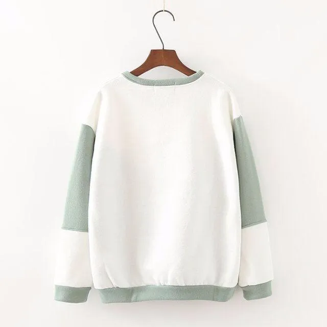 Love Nature Embroidery Thick Sweatshirt