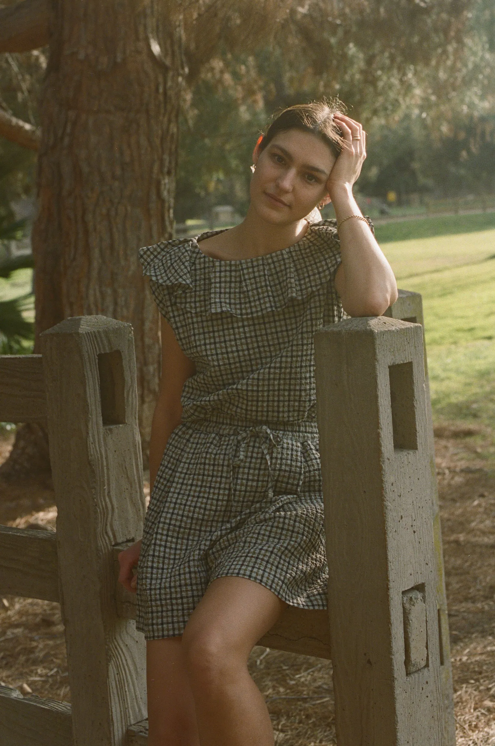 Lux top - checker