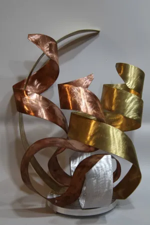 Luxury Copper, Brass Sculpture Modern Indoor Outdoor Art "FIRE"