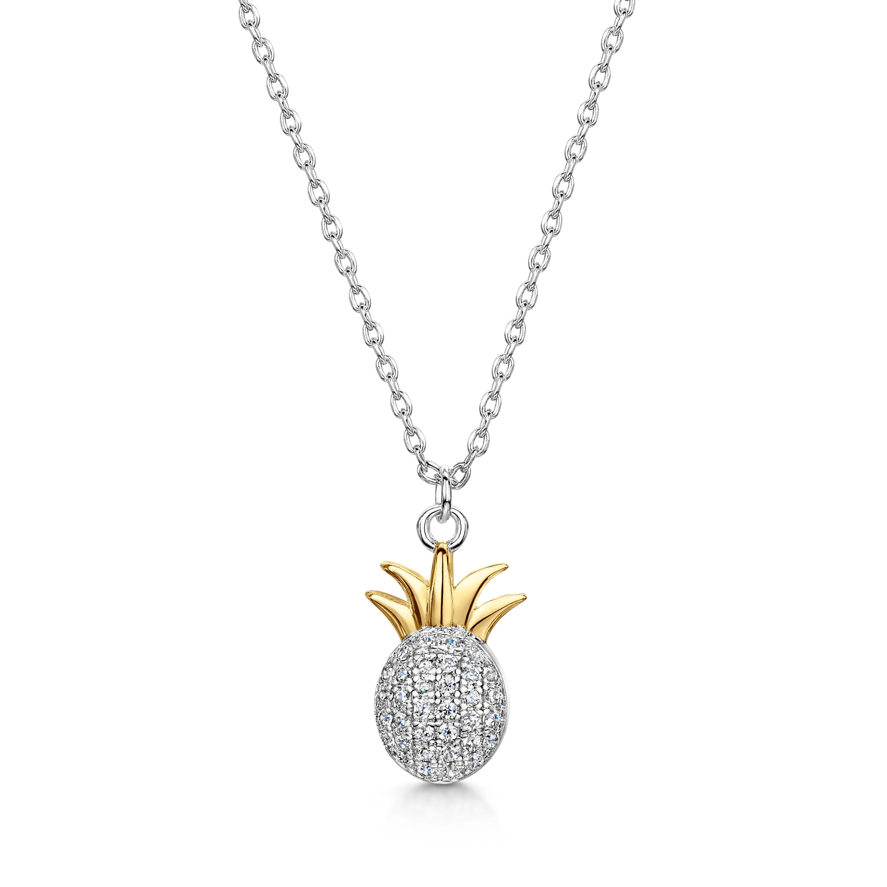 LXI Pineapple Pendant- Rhodium