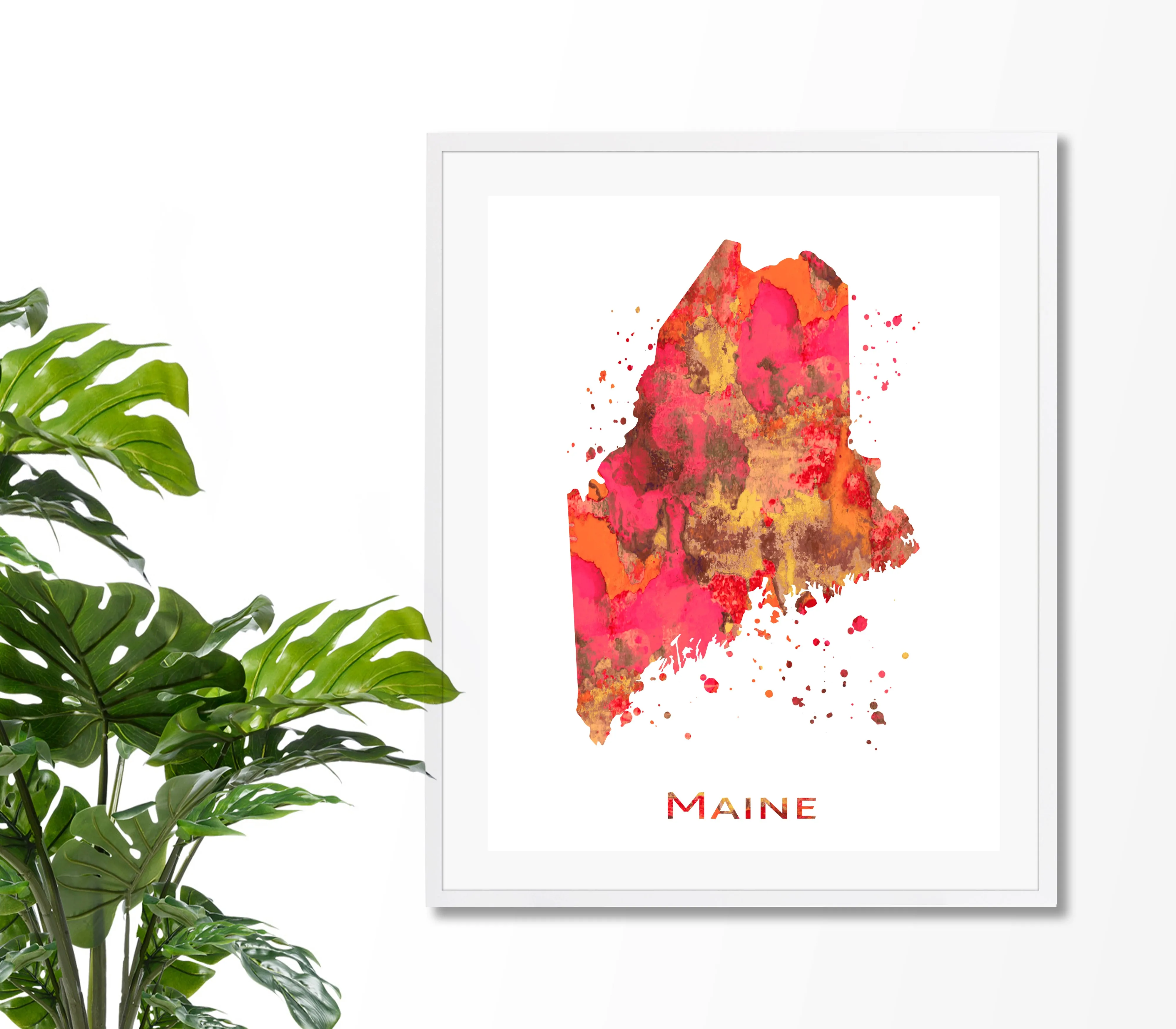 Maine Map Art Print - Unframed