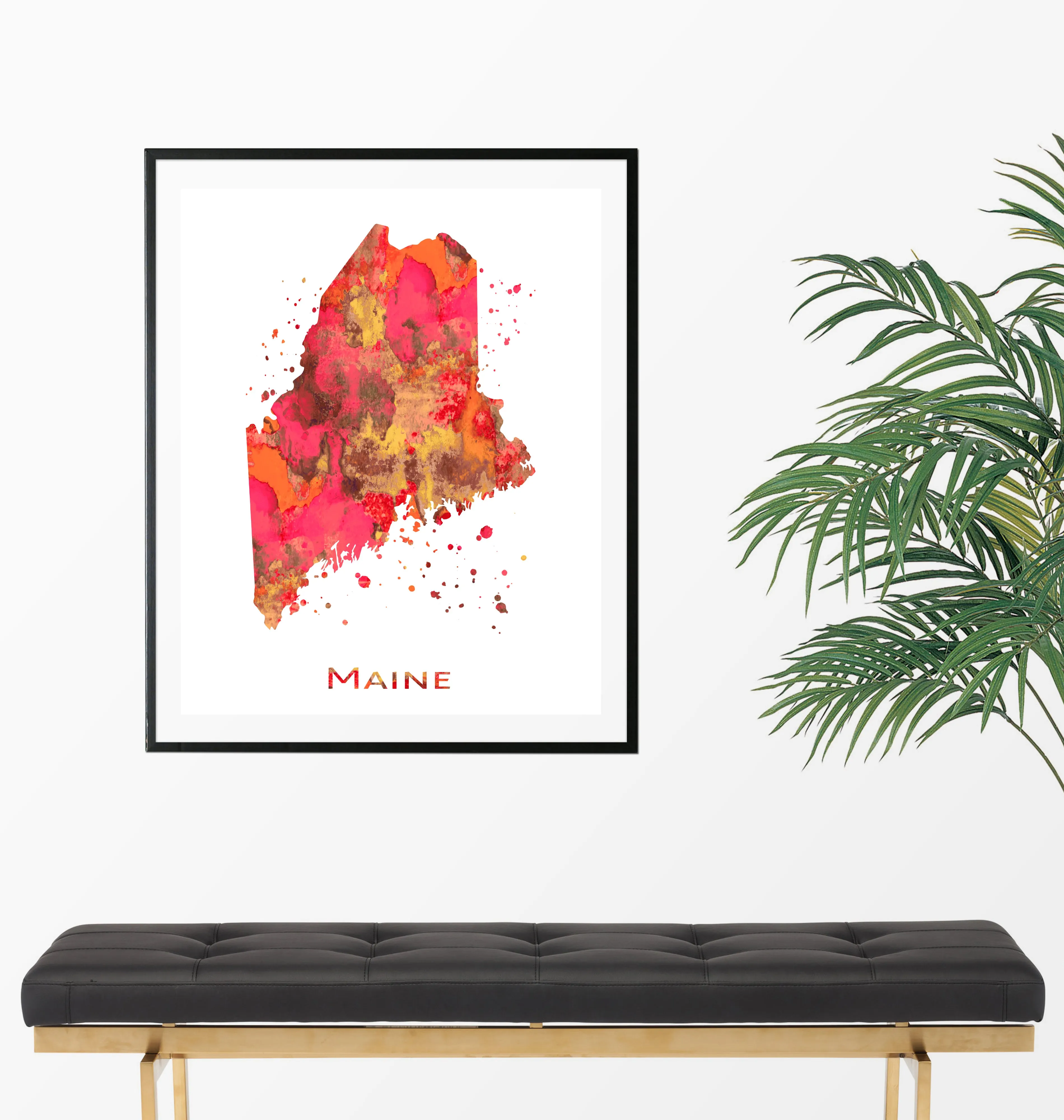 Maine Map Art Print - Unframed