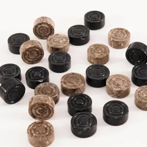 Marble Oceanic and Black Checkers 15" For Board Game - Pieces Set